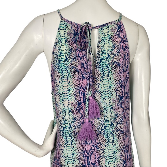 NWT ✨ Caroline Hill Bohemian Blue/Pink Rhapsody Electric Snake Maxi Dress Small - Picture 9 of 17
